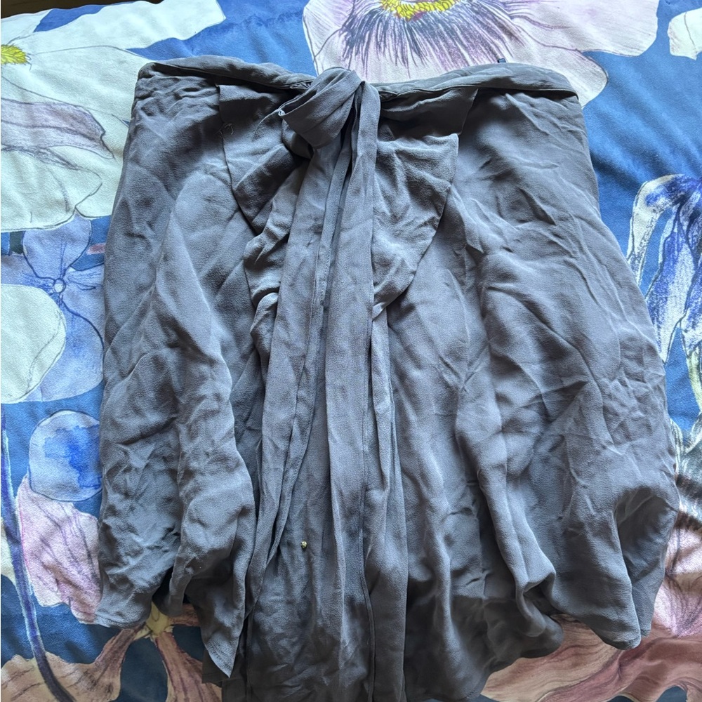 French Connection Gray Strapless Top
